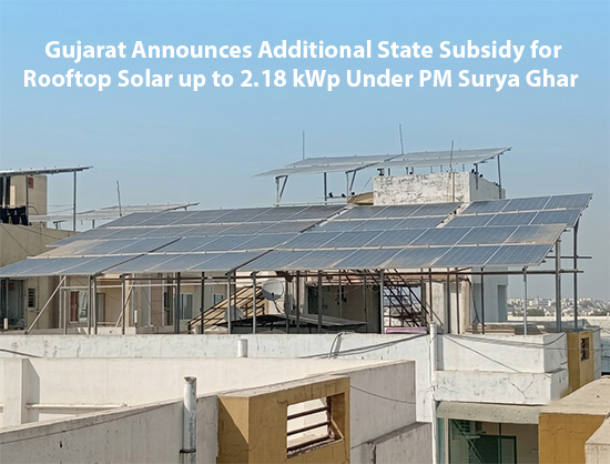 Gujarat Announces Additional State Subsidy for RTS up to 2.18 kWp Under PM Surya Ghar